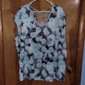 Floral Crisscross Back Women's Blouse